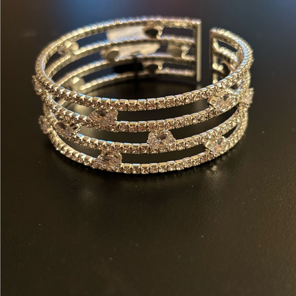 Cezanne Silver Crystal-Embellished Bracelet